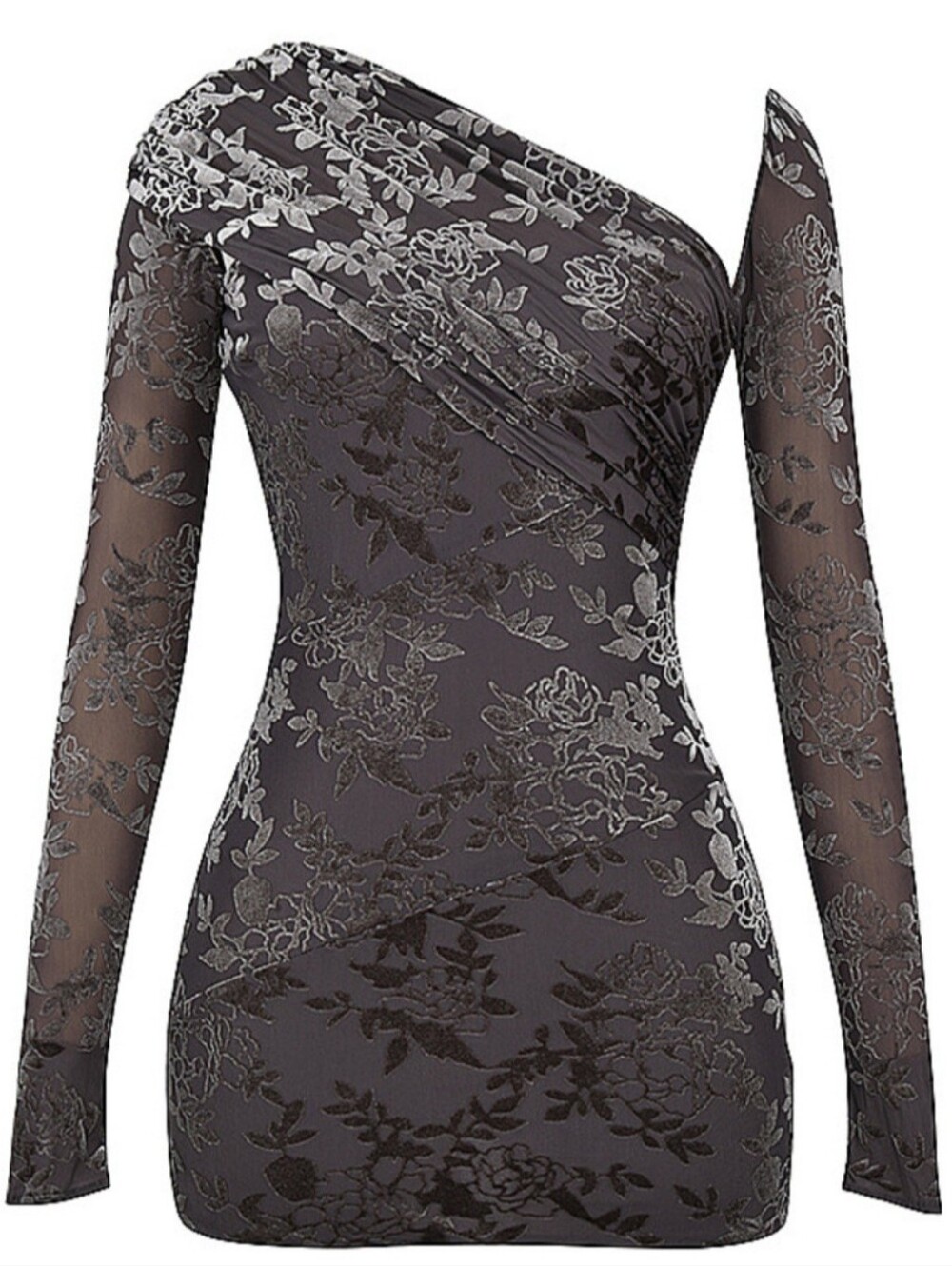 Mistress Rocks Slate Devore Mini Dress - Picture 2 of 13